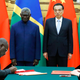 Solomon Islands Prime Minister Manasseh Sogavare meets with Chinese Premier Li Keqiang at a signing ceremony in 2019.